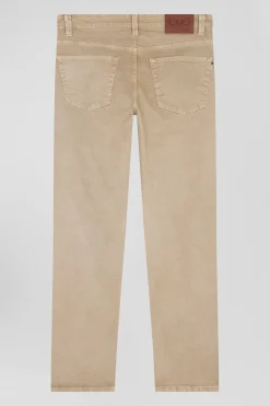 Pantalon 5 poches en coton stretch chanvre coupe Regular