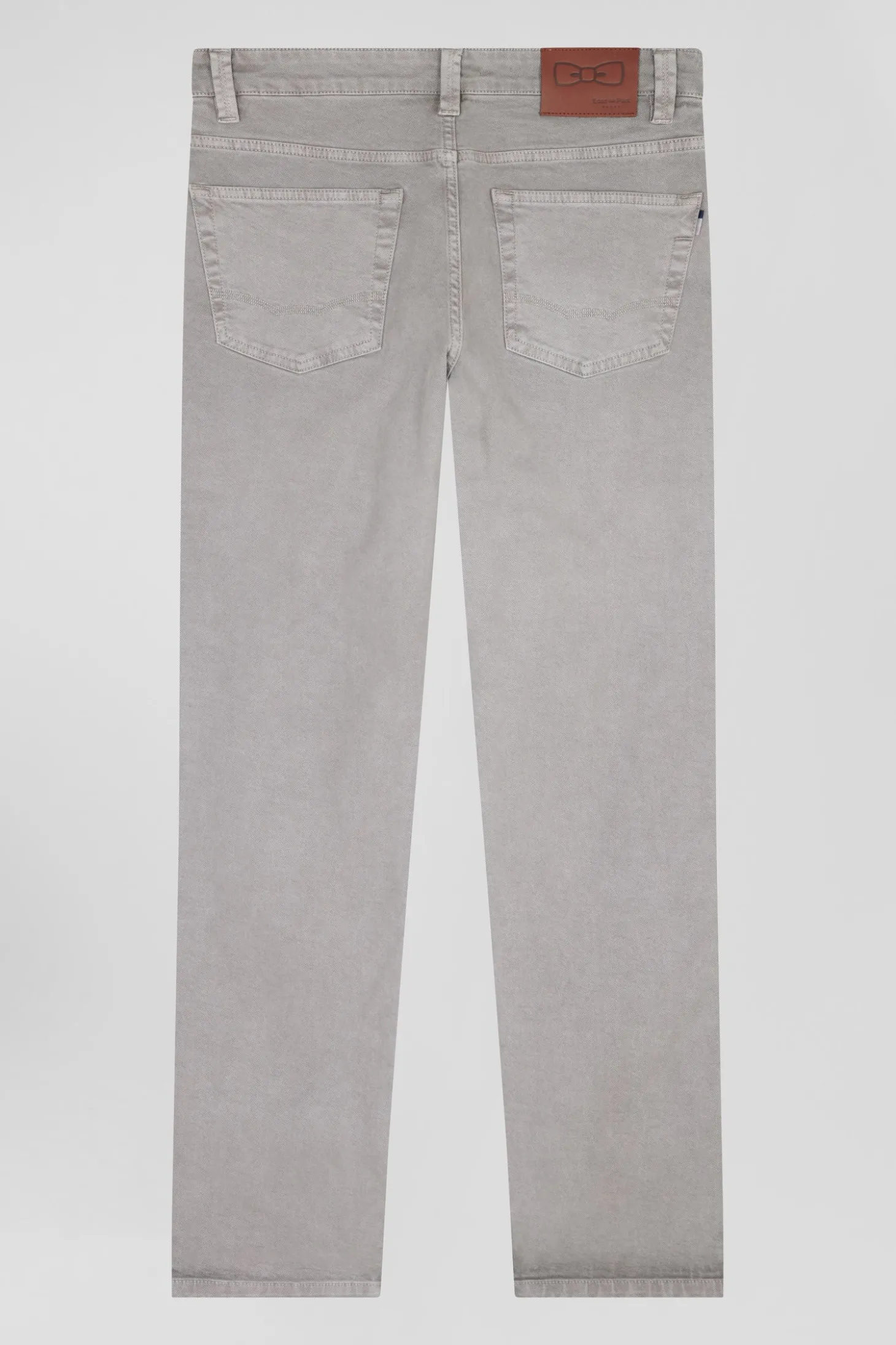 Pantalon 5 poches en coton stretch gris coupe Regular