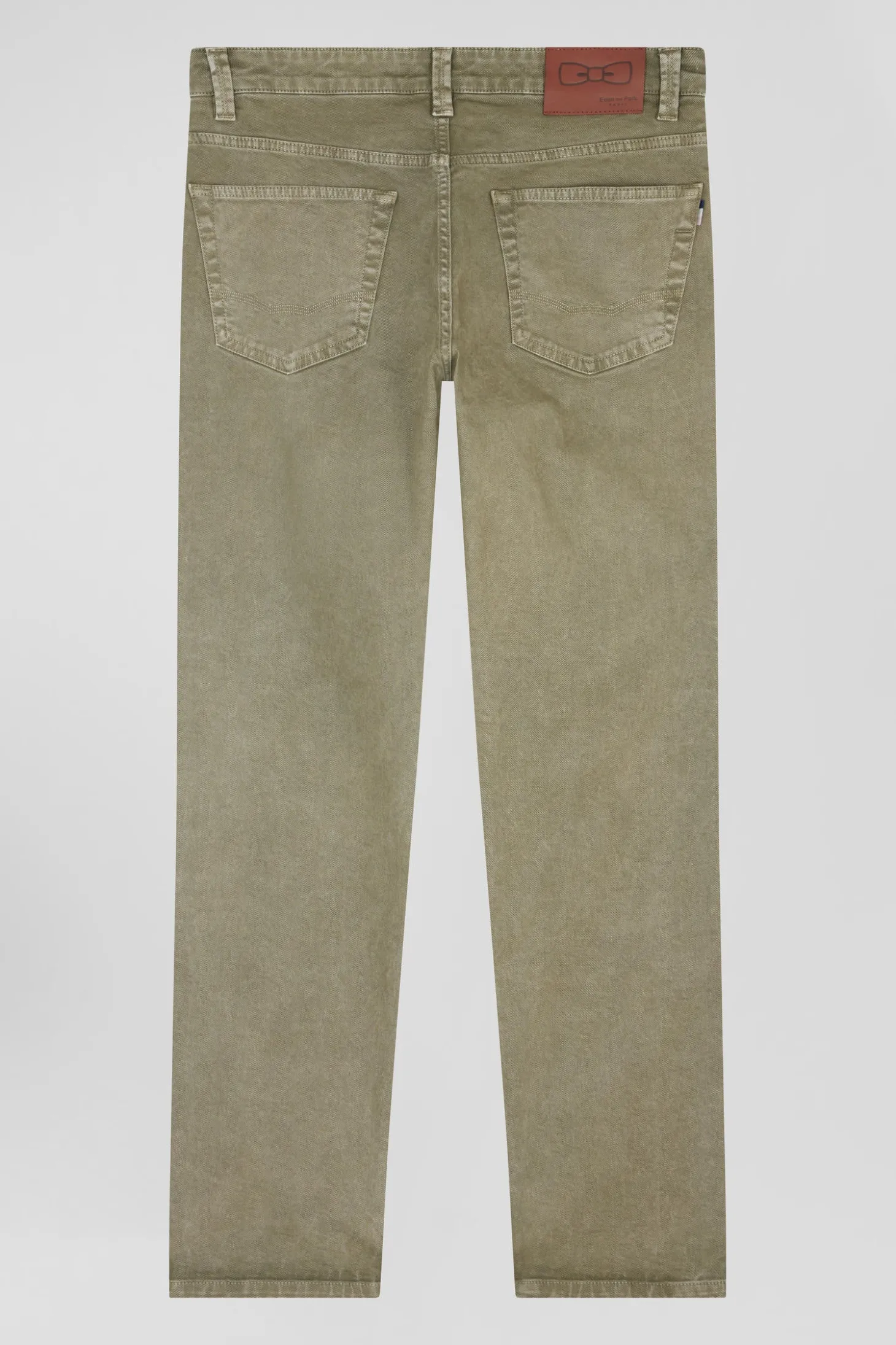 Pantalon 5 poches en coton stretch beige coupe Regular