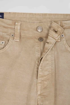 Pantalon 5 poches en coton stretch chanvre coupe Regular