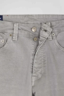 Pantalon 5 poches en coton stretch gris coupe Regular