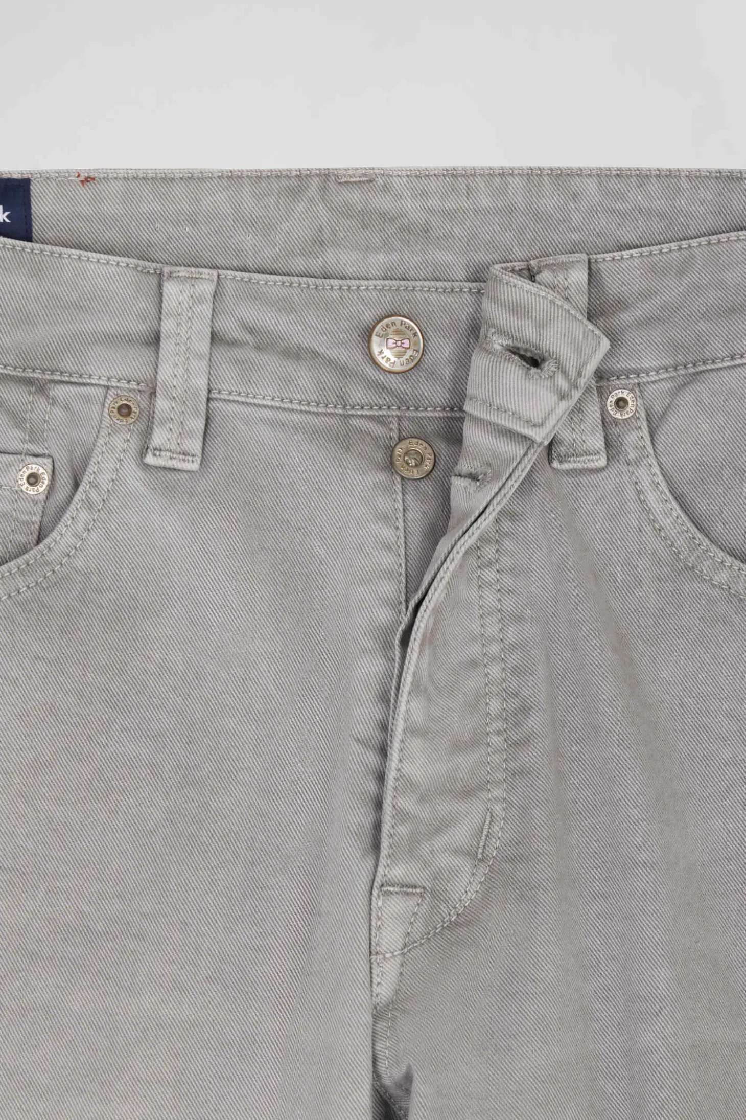 Pantalon 5 poches en coton stretch gris coupe Regular