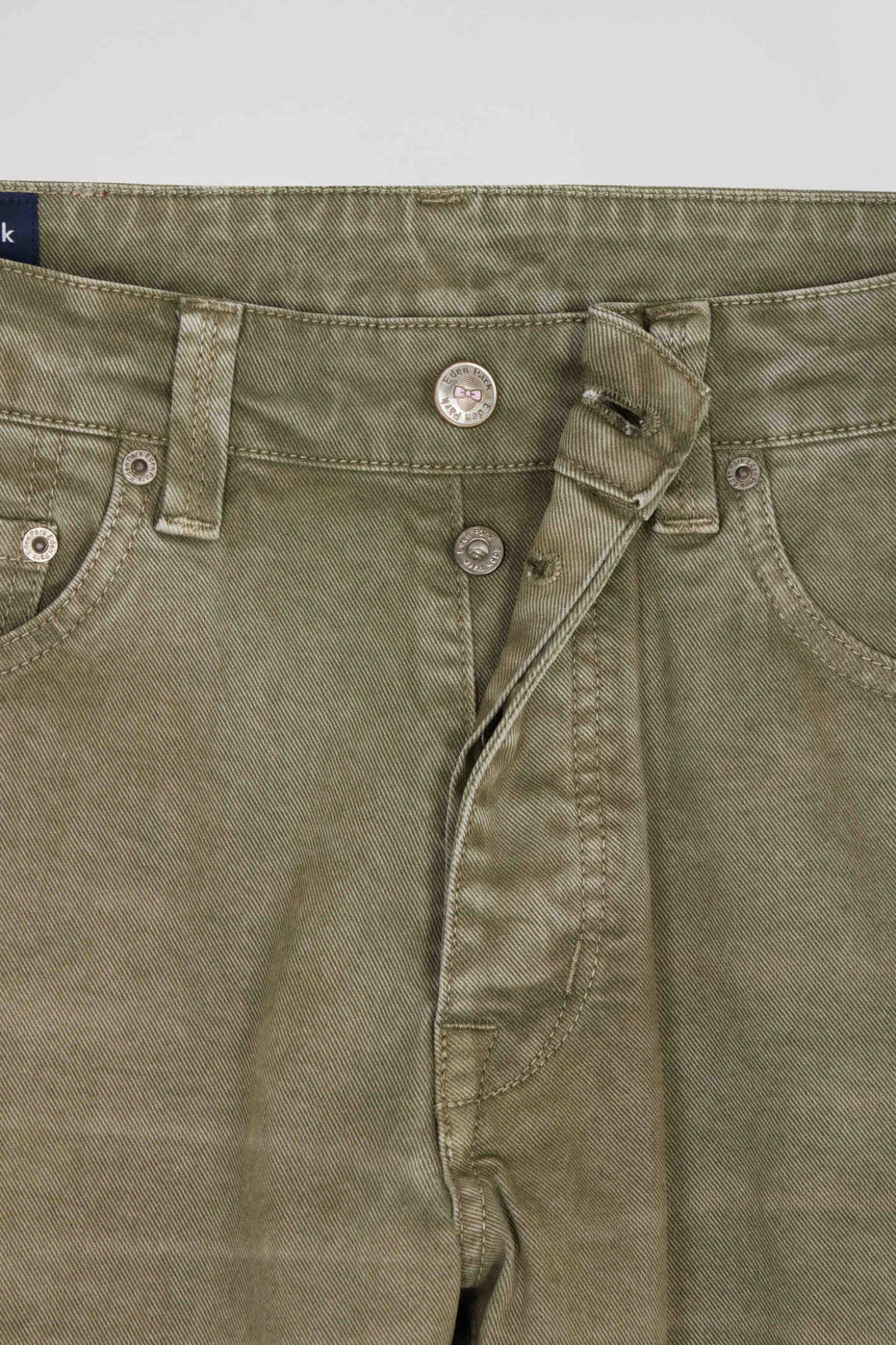 Pantalon 5 poches en coton stretch beige coupe Regular
