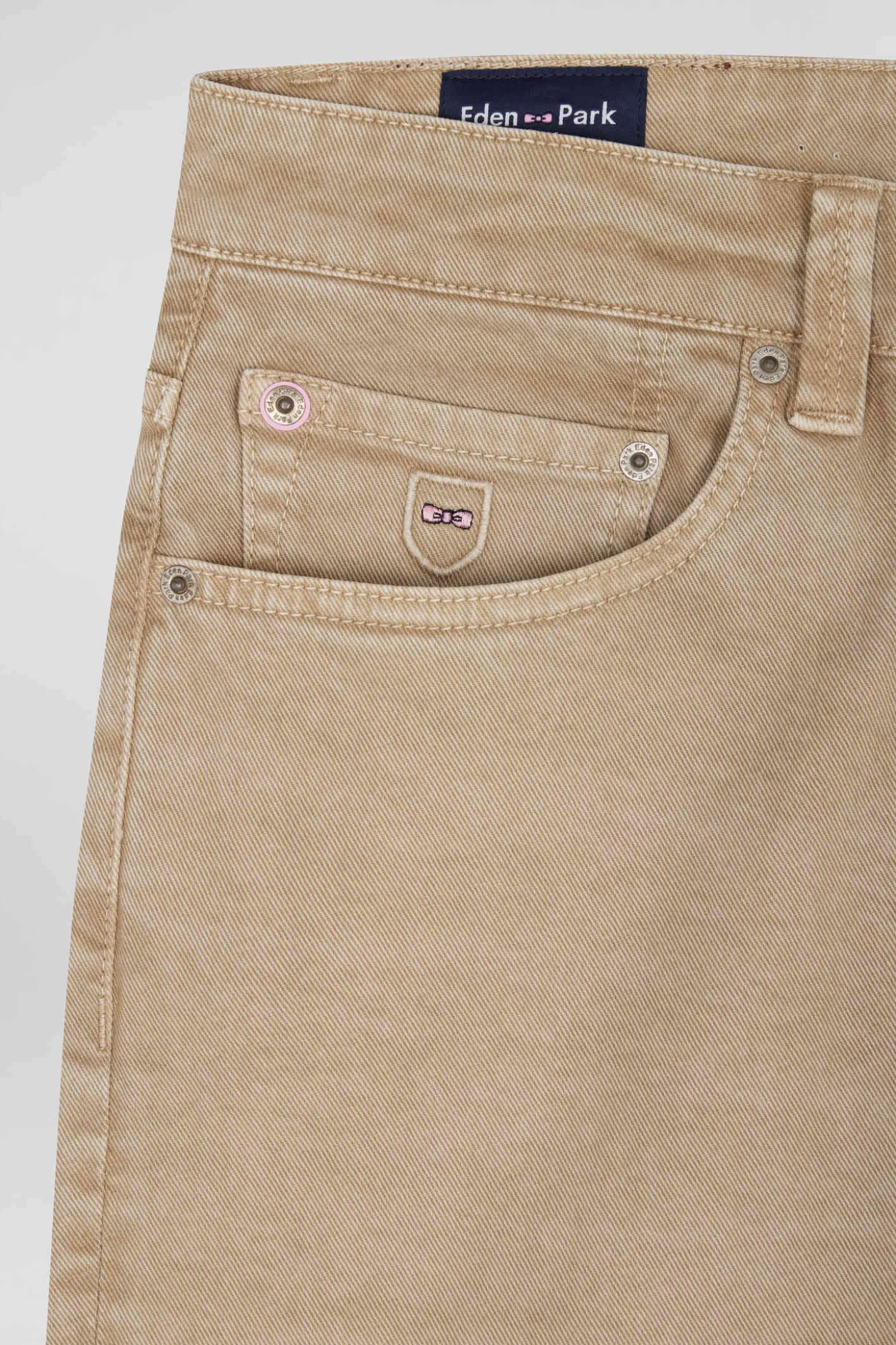 Pantalon 5 poches en coton stretch chanvre coupe Regular