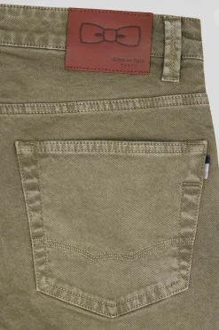 Pantalon 5 poches en coton stretch beige coupe Regular
