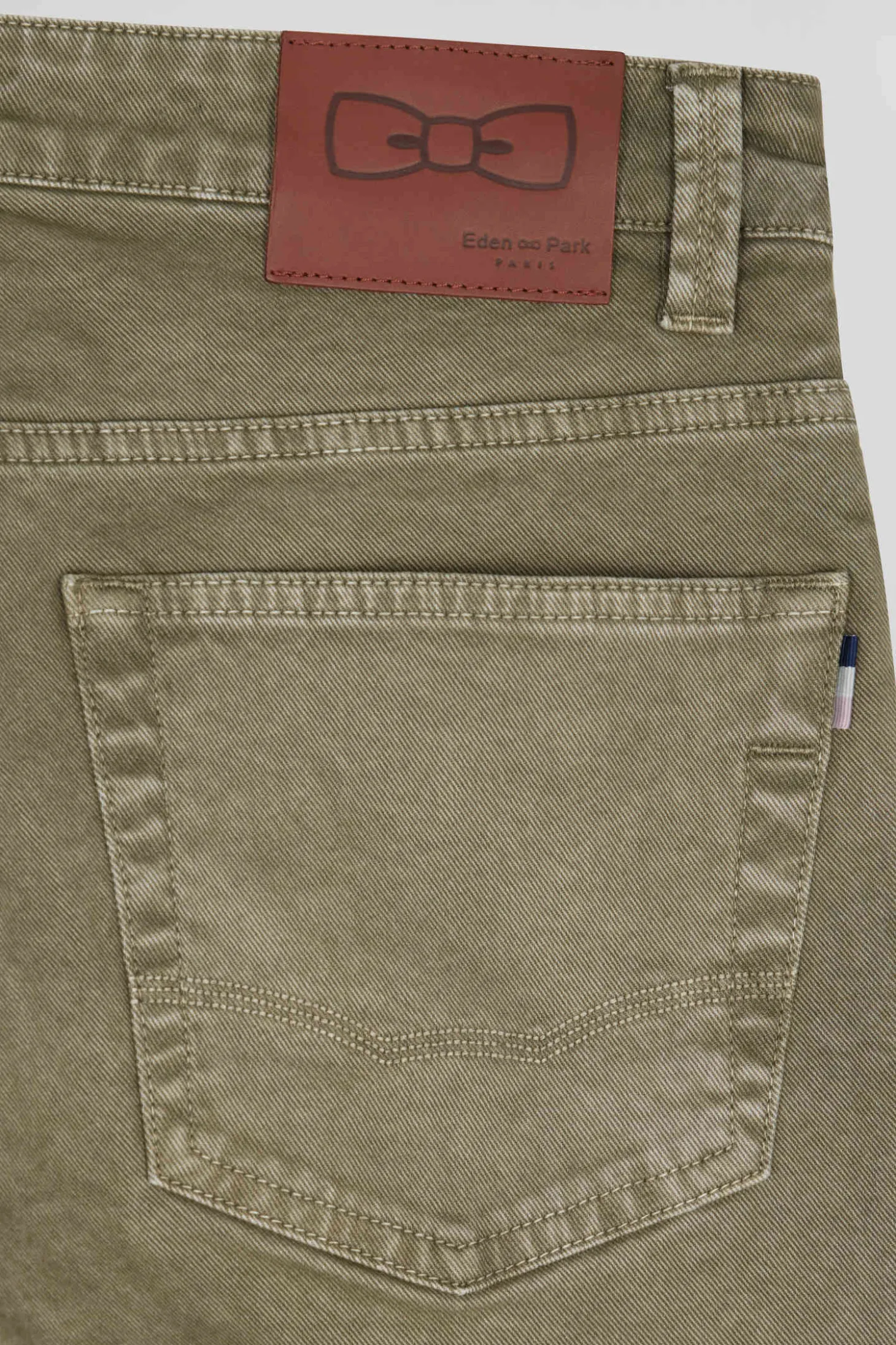 Pantalon 5 poches en coton stretch beige coupe Regular