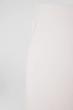 Pantalon à taille élastiquée en coton stretch écru coupe Modern
