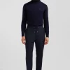 Pantalon bleu marine à taille élastiquée coupe Modern