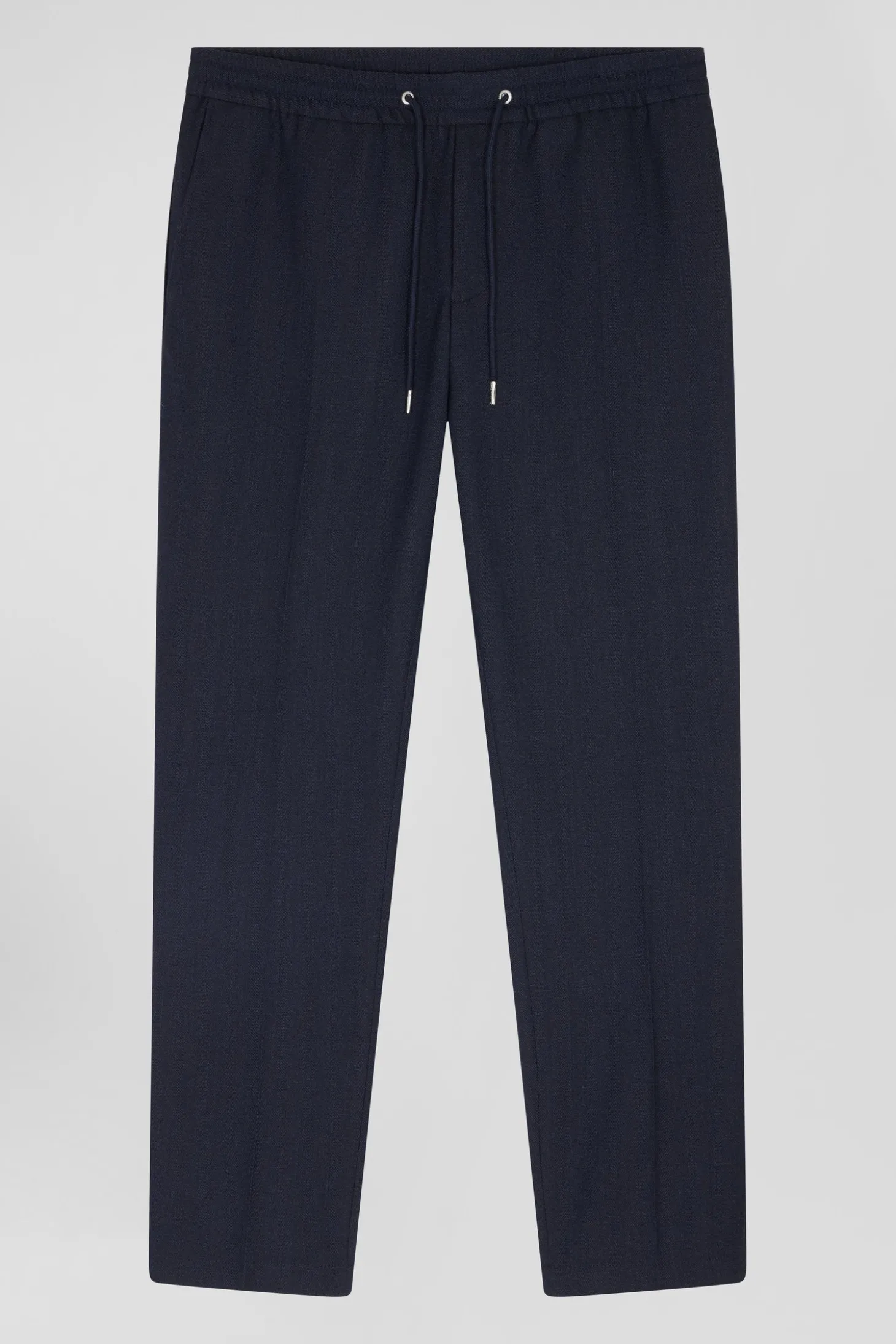 Pantalon bleu marine à taille élastiquée coupe Modern