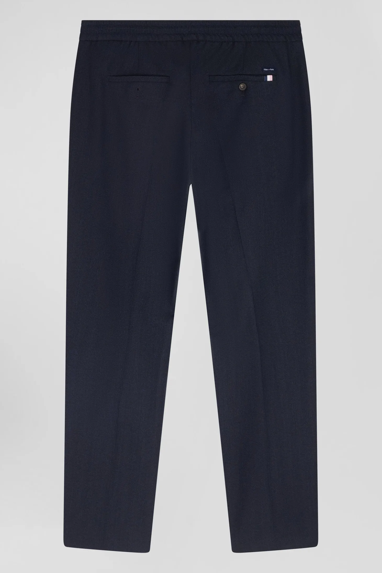 Pantalon bleu marine à taille élastiquée coupe Modern