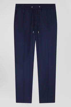 Pantalon bleu marine taille élastiquée coupe Modern
