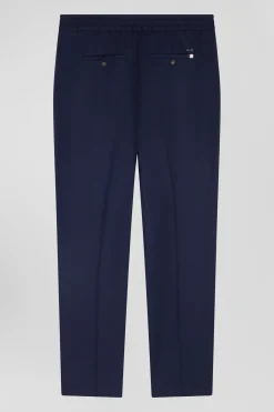 Pantalon bleu marine taille élastiquée coupe Modern