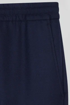Pantalon bleu marine taille élastiquée coupe Modern