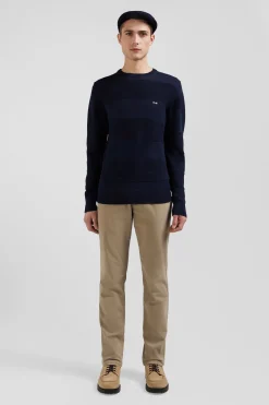 Pantalon chino beige en gabardine de coton stretch coupe Regular