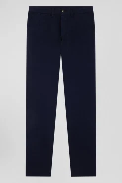 Pantalon chino bleu marine en gabardine de coton stretch coupe Regular