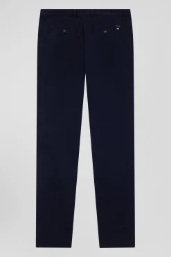 Pantalon chino bleu marine en gabardine de coton stretch coupe Regular
