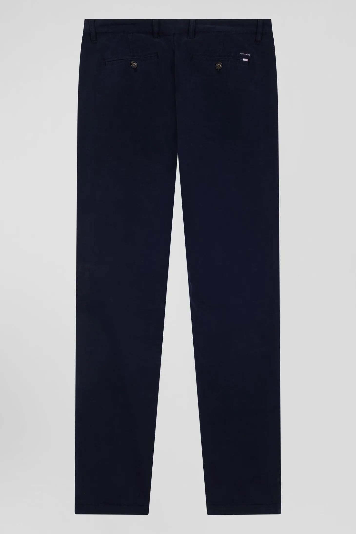 Pantalon chino bleu marine en gabardine de coton stretch coupe Regular
