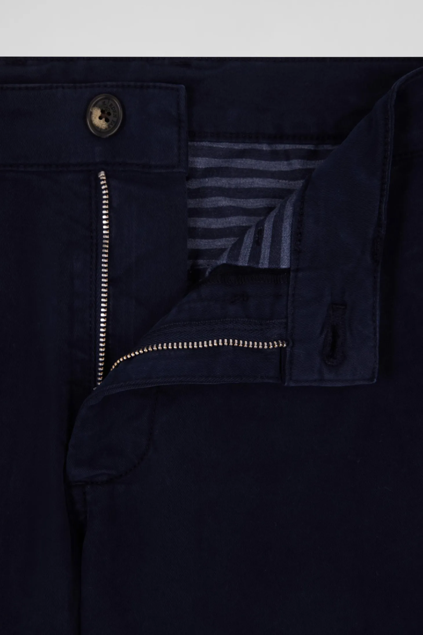Pantalon chino bleu marine en gabardine de coton stretch coupe Regular