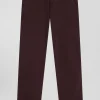 Pantalon chino bordeaux en gabardine de coton stretch coupe Regular