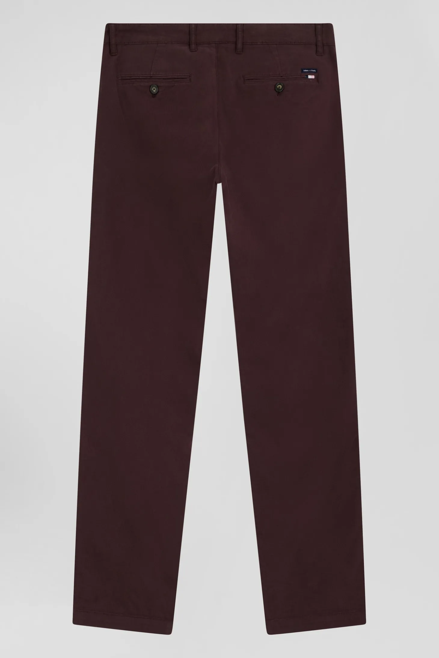 Pantalon chino bordeaux en gabardine de coton stretch coupe Regular