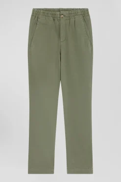 Pantalon chino en coton stretch camel coupe Regular