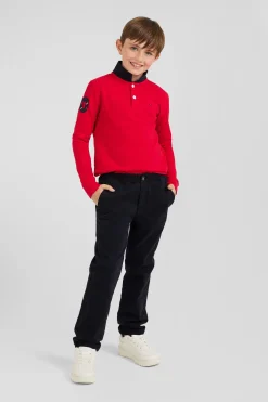Pantalon chino en coton stretch bleu marine coupe Regular