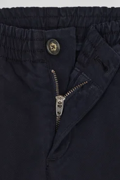 Pantalon chino en coton stretch bleu marine coupe Regular