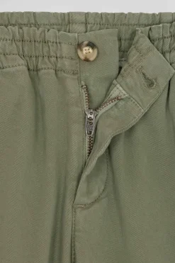 Pantalon chino en coton stretch camel coupe Regular