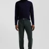 Pantalon chino en coton velours stretch gris coupe Regular