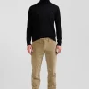 Pantalon chino en coton velours stretch chanvre coupe Regular