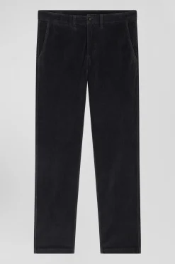 Pantalon chino en coton velours stretch brun coupe Regular