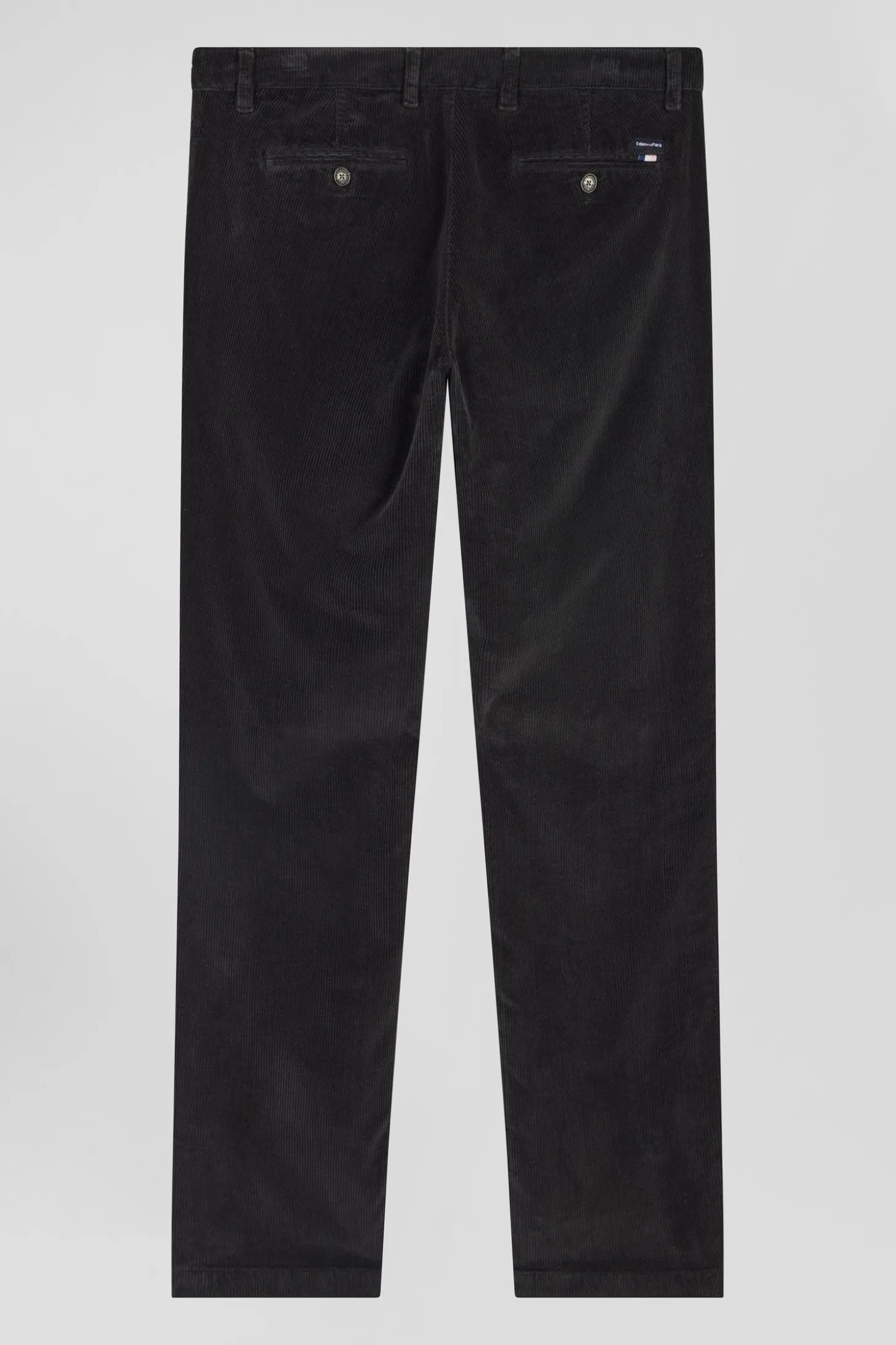 Pantalon chino en coton velours stretch kaki coupe Regular