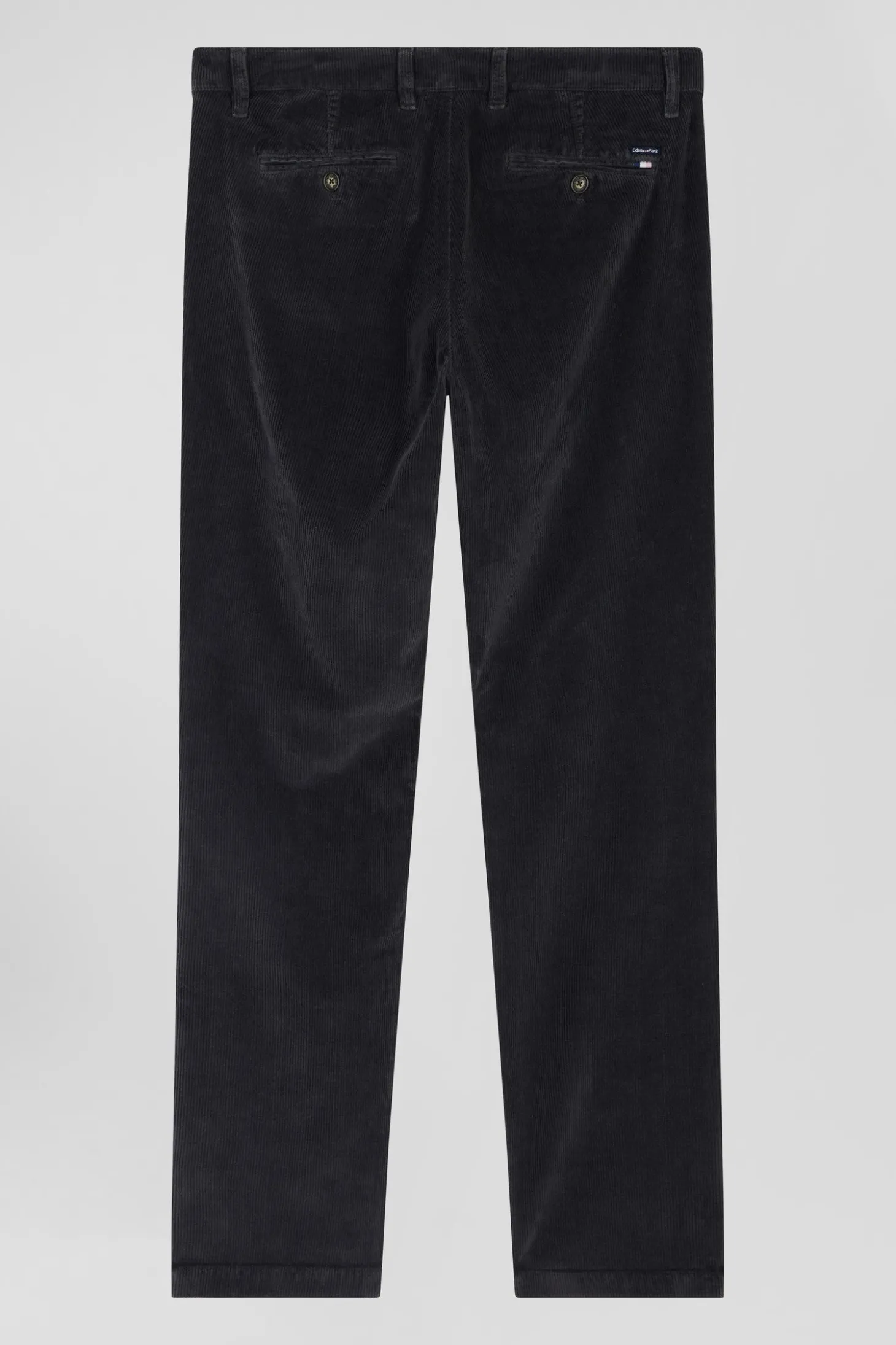 Pantalon chino en coton velours stretch brun coupe Regular