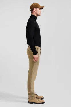 Pantalon chino en coton velours stretch chanvre coupe Regular