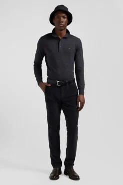 Pantalon chino en coton velours stretch brun coupe Regular