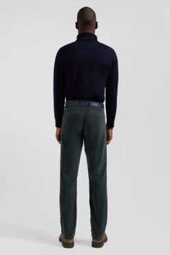 Pantalon chino en coton velours stretch gris coupe Regular