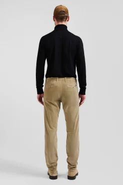 Pantalon chino en coton velours stretch chanvre coupe Regular