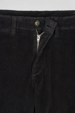 Pantalon chino en coton velours stretch kaki coupe Regular