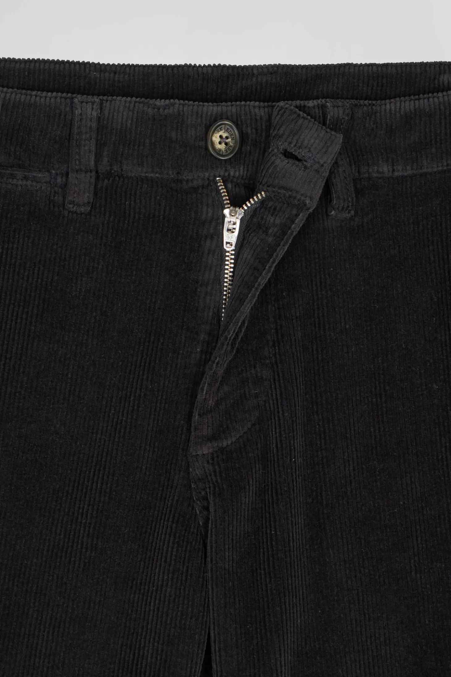 Pantalon chino en coton velours stretch kaki coupe Regular