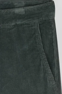 Pantalon chino en coton velours stretch gris coupe Regular