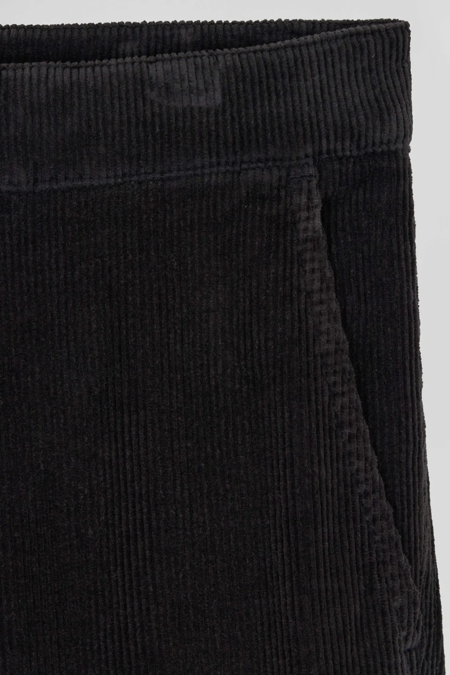 Pantalon chino en coton velours stretch kaki coupe Regular