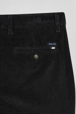 Pantalon chino en coton velours stretch kaki coupe Regular