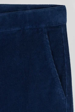 Pantalon chino en coton velours stretch bleu coupe Regular