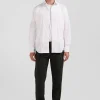Pantalon chino en piqué de coton stretch et modal kaki coupe Regular