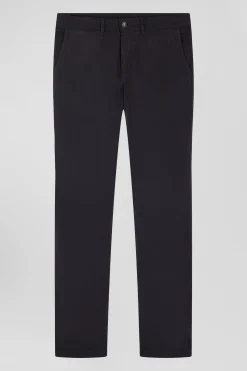Pantalon chino en piqué de coton stretch et modal gris coupe Regular