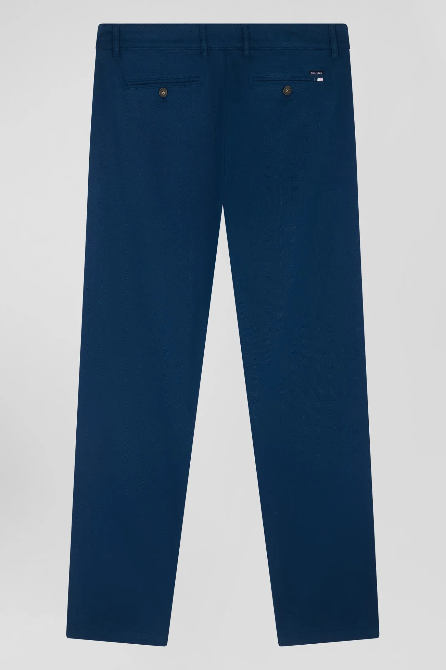 Pantalon chino en piqué de coton stretch et modal bleu coupe Regular