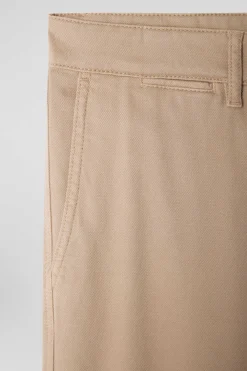 Pantalon chino en piqué de coton stretch et modal chanvre coupe Regular