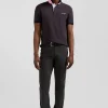 Pantalon chino noir en gabardine de coton stretch coupe Regular