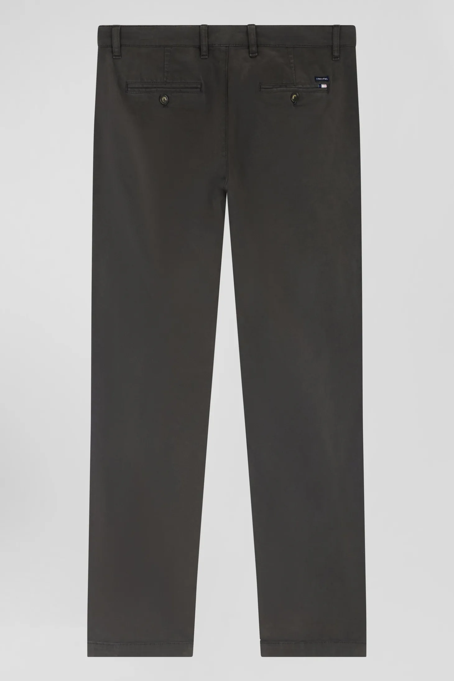 Pantalon chino noir en gabardine de coton stretch coupe Regular