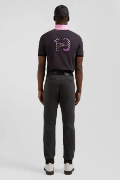 Pantalon chino noir en gabardine de coton stretch coupe Regular